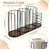 MOJIEZUO 4-Compartment 18oz Coffee Cup Dispenser Rack with Wood Base,
