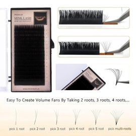 Momi Faux Mink Lashes, Lash Extension C/D/CC Curl 0.05, 0.07, 0.10 Classic Eyelash Extension, Mixed Premium False Eyelashes, Professional Salon Use Lash Trays for Lash Extensions (0.10 C, 7-15mm)