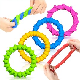 HABNI Pack of 4 Anti-Stress Toys Sensory Bracelets Pack Wristband Fidget Decompression Toy Sensory Fidget for Children Boys Girls Stress Relief Anxiety Autism and ADHD