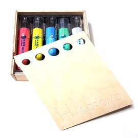 Hagoromo Wood Holder Case with 5 Colors Chalk Holder