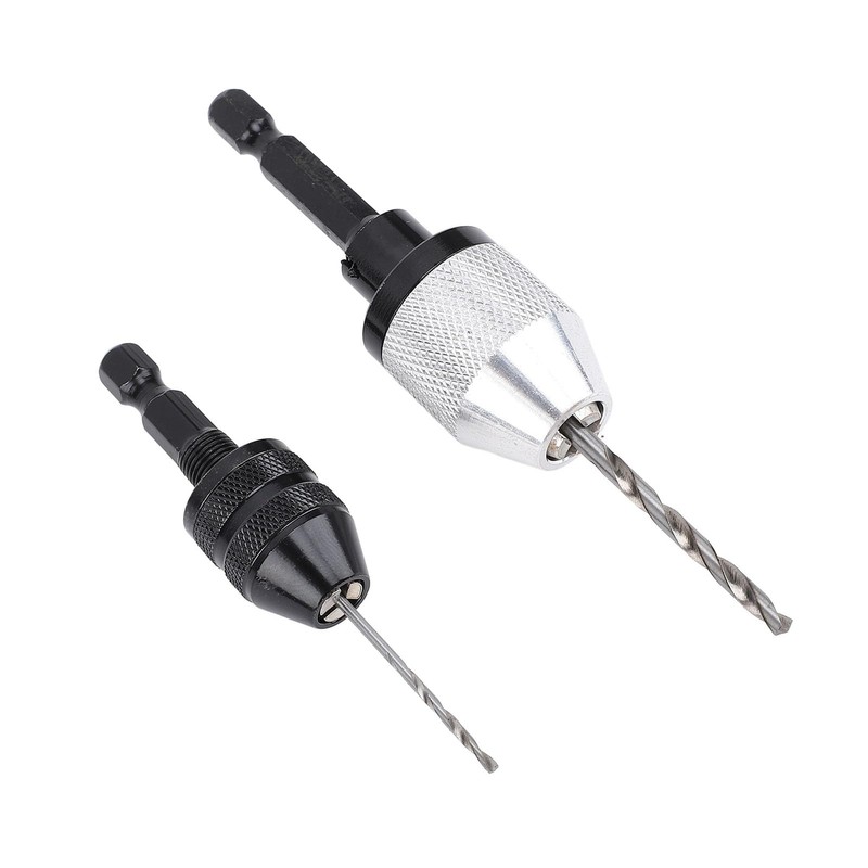 Yosoo 2 Piece Keyless Drill Chucks, 10PCS Bits, Hex Shank