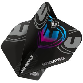 WINMAU Rhino Black, Grey & Blue Extra Thick Dart Flights - 1 Set per Pack (Total 3 Flights)