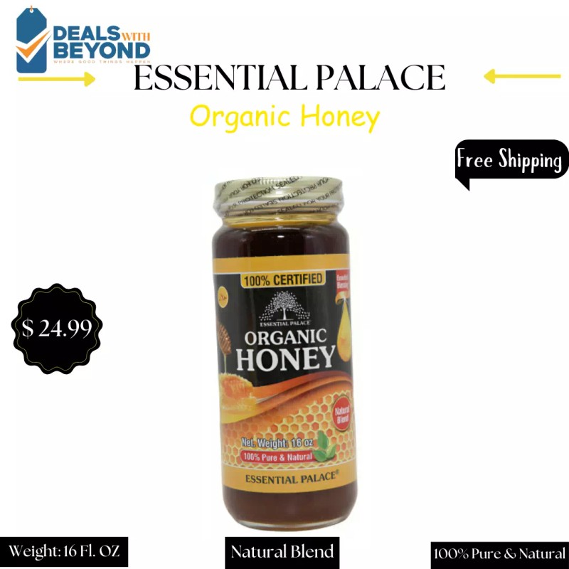 Essential palace ORGANIC BLACK Honey By Essential Palace 16 oz