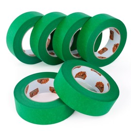 TAPEBEAR Green Painters Tape Multi-Surface Masking Tape 1.41 inch x 60 Yard, Indoor and Outdoor Painting Tape, Residue Free Easy Removal with Sharp Lines, Paint Tape for Walls, Auto, Home, 6Rolls