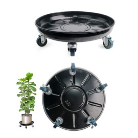 Tadpolebaby Heavy-Duty Plant Caddy with Wheels 14 Inch, 360° Lockable Caster,Outdoor Rolling Plant Dolly That is Not Easily Rusted, Indoor Metal Plant Cart with Rollers, Plant Pot Trolley, Black 3Pack