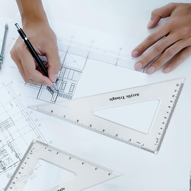 Coopay Large Triangle Ruler Set Square, 30/60 and 45/90 Degrees,