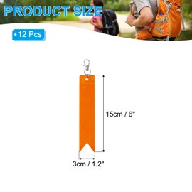PATIKIL Reflective Keychain Tags, 12 Pack Safety Reflector Tag Reflective Pendant PVC Reflector Gear Keychain for Backpack Cycling Walking, Orange-Yellow