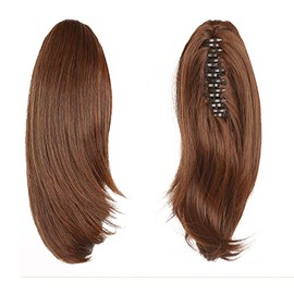 Ponytail Extensions,HSPJHTM Black Hair Extensions Ponytail Extension Claw for Women Curly Hair Piece 10" Synthetic Pony Tail Hair Extensions Very Long & Voluminous Curled Wavy Medium Brown