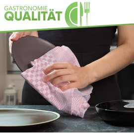 Loco Bird Set of 20 Cotton Tea Towels, 50 x 70 cm, Red Chequered, High-Quality Towel for the Kitchen, Premium Kitchen Towels, Tea Towels for Drying