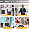 Leathario Portfolio Binder, Padfolio Organizer, 3 Ring Binder with Zipper