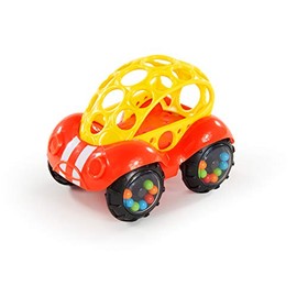 Oball Easy Grasp Rattle & Roll Buggie Cochecito de Empuje sin BPA Juguete para Gatear Infantil, 1 Paquete, Edad 3 Meses en Adelante, Rojo/Amarillo