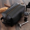 Lara Laser Works Toiletry Bag for Men, Genuine Leather Toiletry