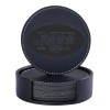 Unbranded CUSTOM JETS ENGRAVED BLACK LEATHER COASTERS WITH LEATHER HOLDER