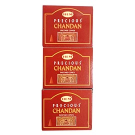 U International HEM Precious Chandan Incense Cones, Set of 3