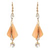 Navachi 18k Gold Plated White Crystal Orange Rhombus Acetate Dangle