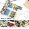 Pack of 2 Canvas Pen Roll, Rolling Pencil Case, 36