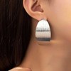 Sttiafay Chunky Oval Statement Earrings Chunky Silver Large Wide Earrings