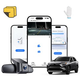 Wefoka OEM Style Front 4K Dash Cam for Toyota RAV4 LE Limited SE Adventure XLE XSE(Model B, Has Vent Hole), Build-in WiFi, GPS & App, Dual Loop Recording, G-Sensor & 128GB Card