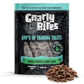 Amp’d Up Dog Training Treats, Soft and Chewy Healthy Snack for Puppies and Adult Dogs, Made with Real Chicken, Venison and Carrots, Grain Free, 14 oz