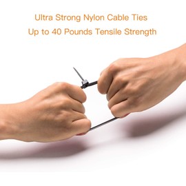 Snail Cable Zip Ties, Black Nylon Zip Cable Ties with Self-Locking 6/8/12 Inch for Home Office Garage Workshop (8 Inch)