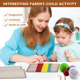 Aemygo 30 Pack Cardboard Weaving Looms, Wide Notch Weaving Loom for Kids, Beginner Square Weaving Boards for Knitting Sewing Crochet Basket Teaching Arts Crafts