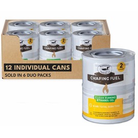Superior Trading Co. Chafing Fuel Cans, Up to 6 Hour Food Burners for Parties, Smokeless, Resealable, Indoor Outdoor Catering & Food Service, 12 Pack