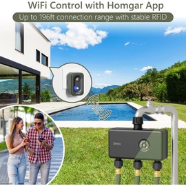 DIIVOO WiFi Sprinkler Timer 3 Zone Smart Water Timer Remote Control Irrigation for Lawn