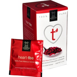 Wild Hibiscus Flower Co Heart-Tee Hibiscus Flower Herbal Tea 20 Tea Bags 50g
