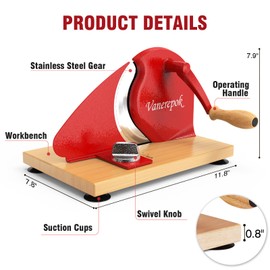 vanerepok Manual Bread Slicer for Homemade Sourdough Bread Versatile Hand Crank Bread Slicer for Sourdough Crusty Bread Etc Stainless Steel Slicers Adjustable Width for Homemade & Commercial Use
