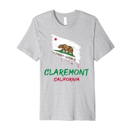 Claremont California Paint Splatter Flag Vacation Souvenir Premium T-Shirt