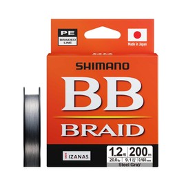 Shimano PE Line BB Braid 68.6 ft (200 m) LD-M64Y No. 1.2 Steel Gray