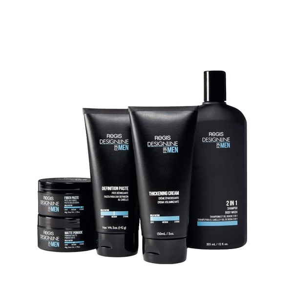 DESIGNLINE 2 in 1 Shampoo + Body Wash, 12 oz - Regis Dual Combination of Shampoo and Cleansing Shower Gel Soap for Men