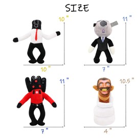 Skibidi Toilet Plush, 11" Titan Speakerman PlushiesToys for Fans and Friends Beautifully Plush Doll Collectible Gifts