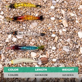 Goture Shrimp Bait, Fishing Lure, Shrimp Bait, Shrimp Bait with Fishing Hooks, Luminous Bionic Shrimp Bait, Artificial Shrimp Bait, Soft Shrimp Fishing Bait, Freshwater / Saltwater