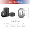 Pack of 50 Washers M10, Black Flat Washers Stainless Steel