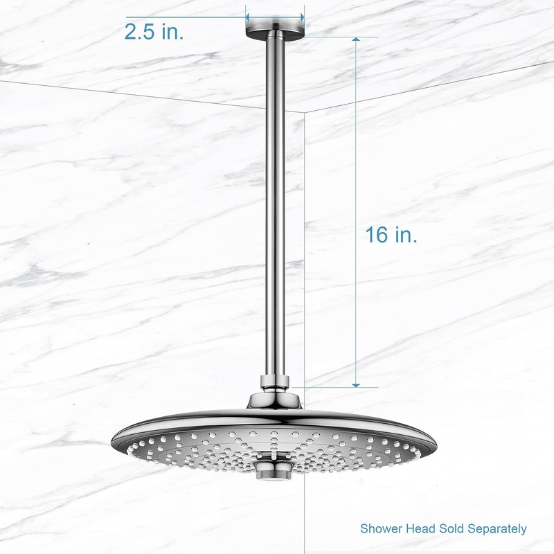 OFFO Shower Arm with Flange, 16 in Ceiling Mount Replacement