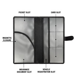 WIRESTER PU Leather Car Registration and Insurance Card Holder, Car Document Holder, Vehicle Glove Box Organizer, Car Accessories for Driver License, Paperwork - Red Sport Car