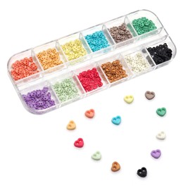 Youmeizer 300pcs Tiny Resin Buttons 4mm(5/32")/Heart-Shaped 2 Hole Mini Resin Round Button for Dolls Clothing Sewing Accessories DIY Hand Sewing AIDS Doll Clothes (12 colors mixed, 4mm(5/32")/Heart-Shaped)