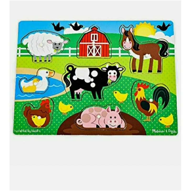 Melissa & Doug Farm Wooden Puzzle TOY Boy/Girl (8 pcs)