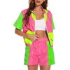 Yisfri Women Retro 80's 90's 2 Piece Track Suit Theme