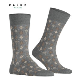 FALKE Men's Merry Party M So Cotton Patterned 1 Pair Socks, Grey Light Melange 3390, 5.5-8