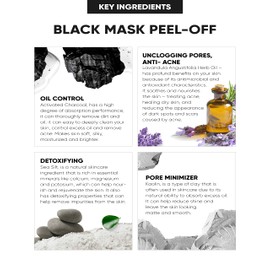 Perfect Look London Peel Off Face Masks, Intensive Purifier, Bamboo Charcoal Fighting Formula for Blackhead Removal and Deep Skin Clean, Carbon Activated for Maximum Cleansing