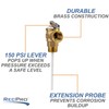 RecPro 1/2" RV Pressure Relief Valve with 4" Epoxy-Coated Probe