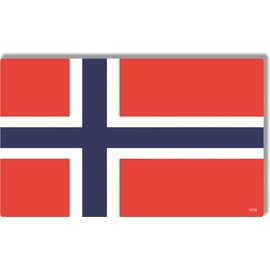 Norwegian Flag Car Magnet, Red White Blue, Vinyl, Weather Resistant, 3x5 Inch, Norway Bumper Sticker or Car Magnet (25, Vinyl)