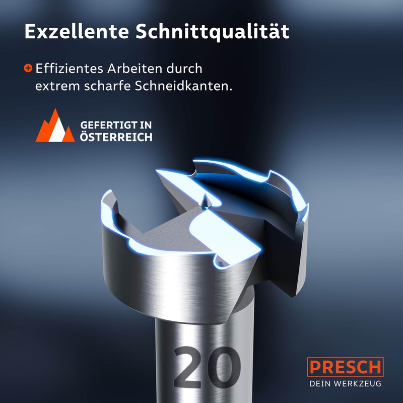 Presch Forstner drill bit, diameter 20 mm, extremely sharp, durable