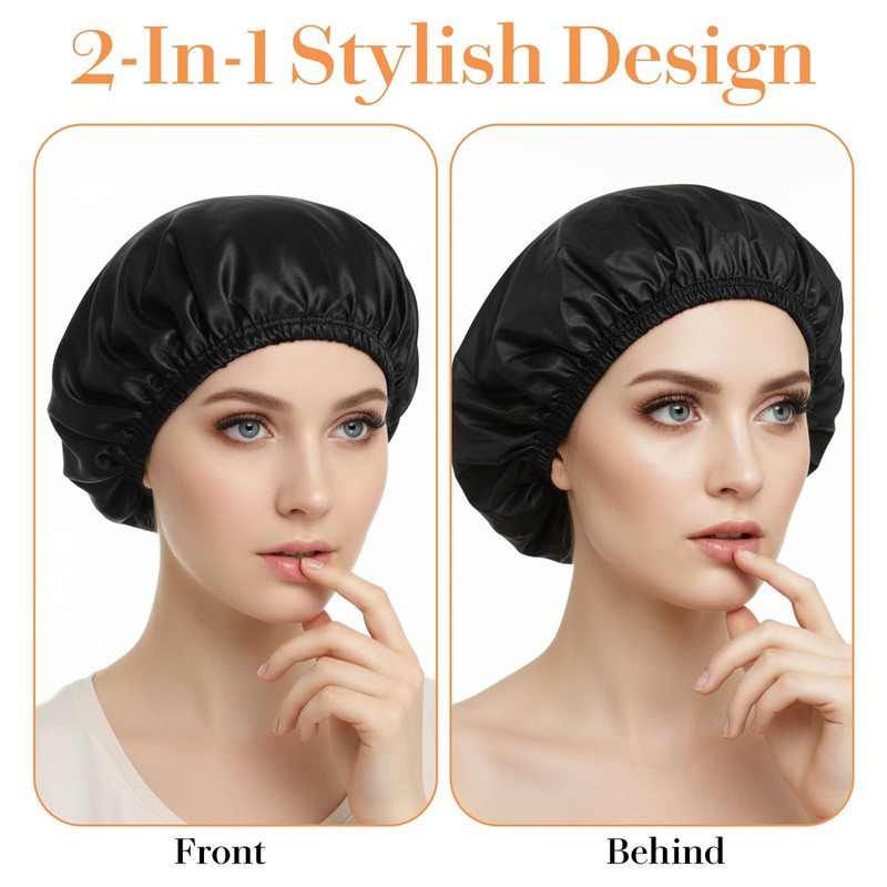 Sibba Shower Cap Elastic Shower Bonnet Caps Bath Hair Wrap