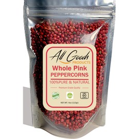All Goods 4oz Pink Peppercorns, Brazilian Pepper Tree, Grinder Refill - Whole Pink Pepper Bulk, Fresh Peppers. Pimienta Roja.