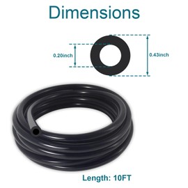 GEPHYNM Vacuum Hose Automotive, 10 FT 3/16 Inch ID Silicone Vacuum Line with 10PCS Clamps, 130PSI Max Pressure