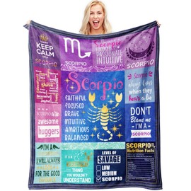 Rioa Scorpio Gifts Blanket, Scorpio Gifts for Women, Scorpio Zodiac Gifts, Gifts for Scorpio Women, Scorpio Birthday Gifts, Astrology Gifts for Women, Zodiac Constellation Gifts 50"x60"
