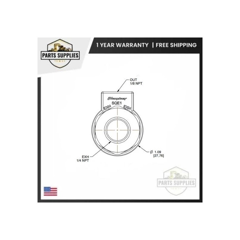 Humphrey SQE1 Humphrey 3-way 2-position Quick Exhaust Air Valve 1/8"